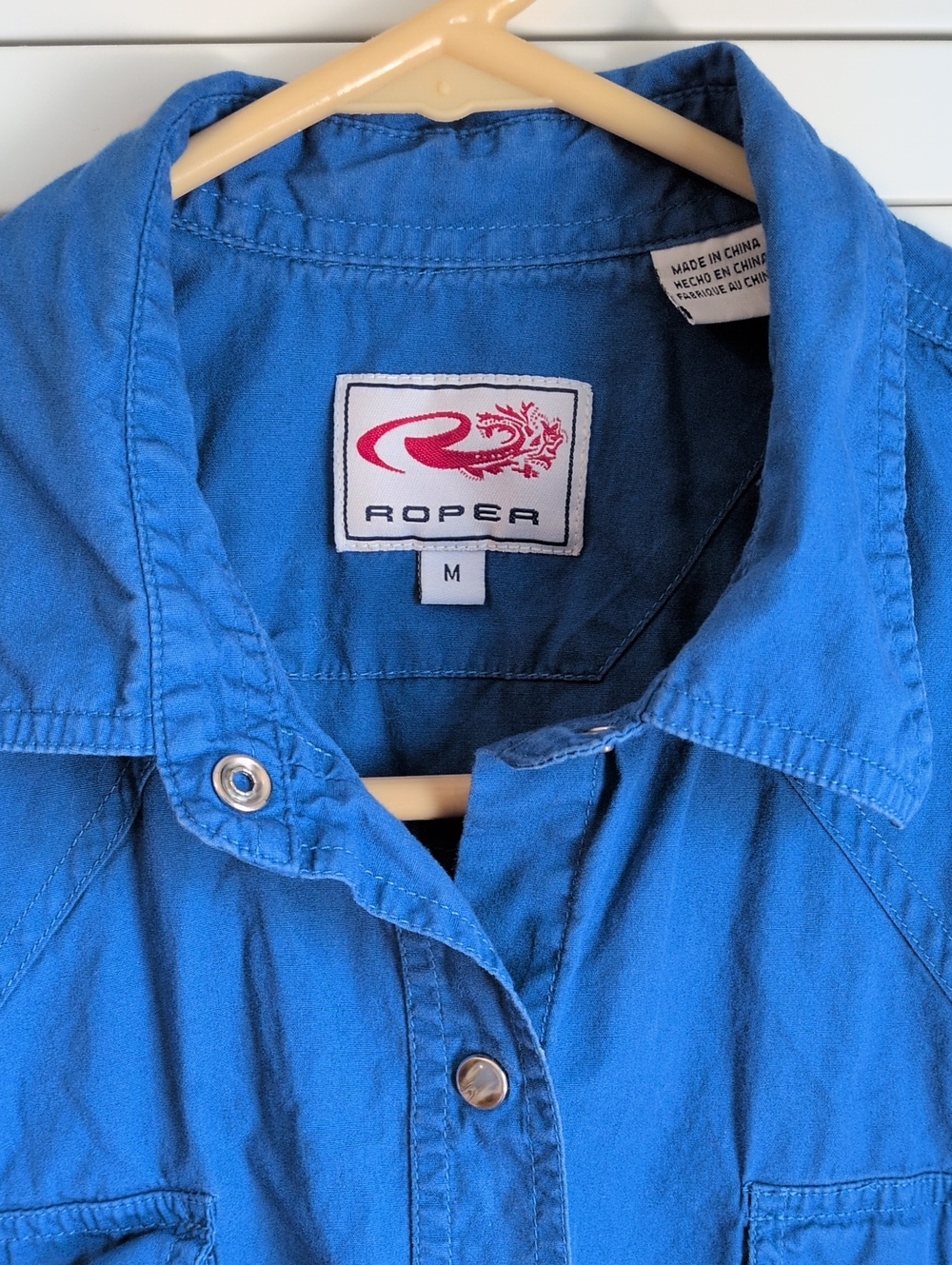 Roper Men's Bright Blue Snap-Front Casual Button Down Shirt